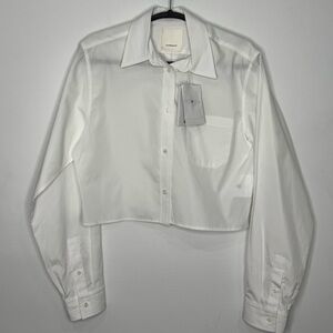 Givenchy White Bow Cropped Shirt Women’s Size 34/XS